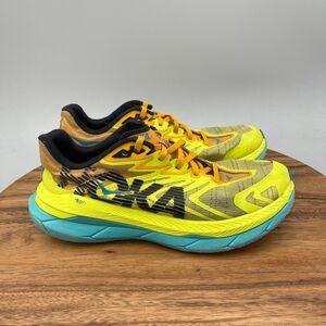 Hoka One One Tecton X 2 Shoes Womens Size 8.5 B Yellow Trail Running Hiking